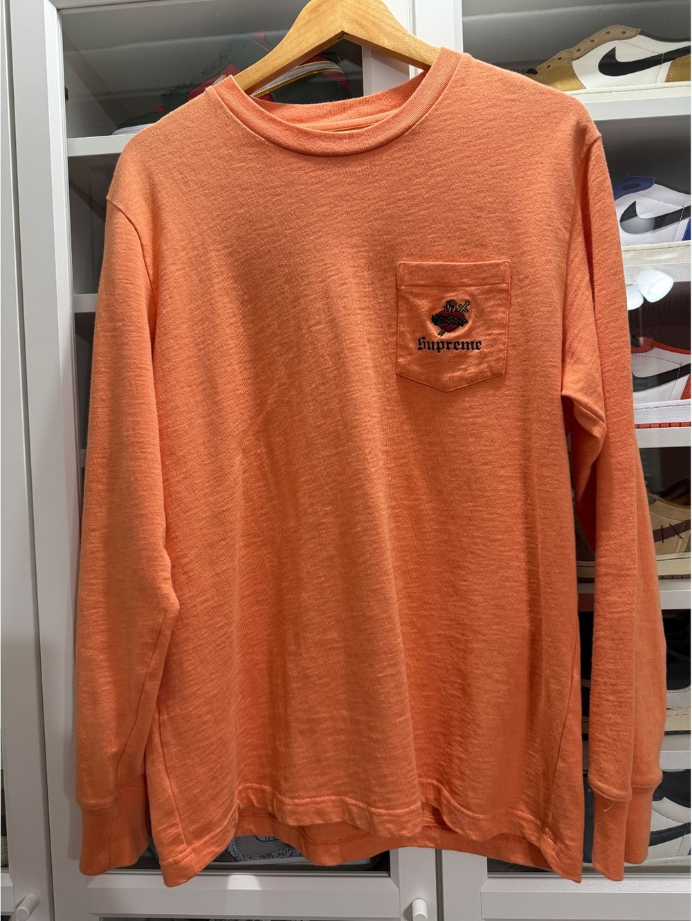 Supreme FW17 Orange Sacred Hearts Long Sleeve
